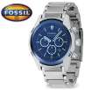 Fossil CH2516 Chronograph Collection Stainless Steel Blue Dial 100M Mens Watch