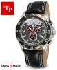 LP Italy Sport Maranello Collection 2106BK Swiss Made Chronograph Black Mother of Pearl Dial Mens Watch