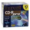 Maxell CD-R Pro Series Media with Jewel Cases, 700MB/80 Minutes, Pack Of 10