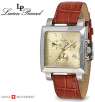 Lucien Piccard 26482IV Centennial Collection Swiss Movement Stainless Steel Leather Strap Mens Watch