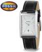Fossil PR5264 Stainless Steel Silvertone Dial Leather Strap Mens Dress Watch