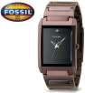 Fossil FS4360 Brown IP Stainless Steel Black Dial Diamond Mens Watch