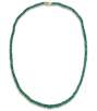50.00 Carat TW Genuine Green Emerald Faceted Roundel Necklace with 14K Gold Clasp