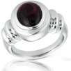 6.00 Carat Genuine Red Garnet Cabochon Gemstone Ring in .925 Sterling Silver