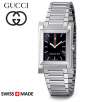 Gucci YA111303 111 Collection Swiss Made Sapphire Crystal Stainless Steel Black Dial Mens Watch