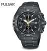 Pulsar by Seiko PF3663 Tech Gear Collection Chronograph Black IP Stainless Alarm 100M Mens Watch