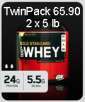 2x5lb Tubs of Optimum Nutrition Whey Gold Standard Protein Supplement for $65.9, More