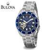 Bulova 98A104 Marine Star Collection 21-Jewel Automatic Open Heart Blue Dial 100M Diver Mens Watch