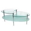 Frost Tier 38-Inch Oval Glass Coffee Table