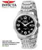 Invicta 5772 Eagle Force Collection Stainless Steel Flame-Fusion Crystal Black Dial 100M Mens Watch
