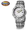 Fossil PR5196 Sport Collection Stainless Steel Brushed Silvertone Dial 100M Mens Watch