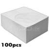 100-Pack CD/DVD/White Paper Sleeves with Clear Window and Flap