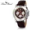 Lucien Piccard 28022BRN Sport Collection VD53 Chronograph Movement Leather Strap 50M Mens Watch