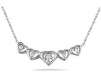 Diamond Heart Link Necklace 10K White Gold