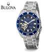 Bulova 98A104 Marine Star Collection 21-Jewel Automatic Open Heart Blue Dial 100M Diver Mens Watch