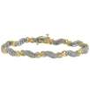 1/2 ct. t.w.* Diamond and X-Link Bracelet in14K Gold over Sterling Silver 