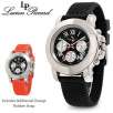 Lucien Piccard 28022RUB-BK Rally Sport VD53 Chronograph Pumpkin Crown Mens Watch + FREE EXTRA STRAP