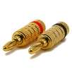 1 PAIR OF High-Quality Copper Speaker Banana Plugs - Open Screw Type