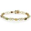 18k Gold Over Sterling Silver Multiple Stone Bracelet