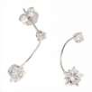 14k White Gold Shooting Star Cubic Zirconia Drop Earrings