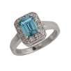 Sterling Silver 1/10-ct. T.W. Diamond & Blue Topaz Ring