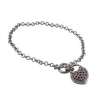 Sterling Silver 1/4-ct. T.W. Diamond & Ruby Heart Bracelet
