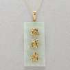 10k Gold Green Jade Pendant