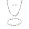 14k Gold Freshwater Cultured Pearl Earrings, Necklace & Bracelet Set