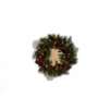 GE Natural Theme 26 In. Pre-Lit Wreath with 37 Decorations and 50 Clear, Apple Green and Red Lights 