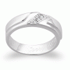 Sterling Silver Ladies CZ Engravable Wedding Band