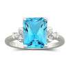 Blue & White Topaz Ring Sterling Silver