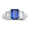 Created Ceylon Sapphire Ring Sterling Silver