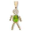 Simulated Birthstone Boy Charm 14K Gold
