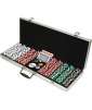 500 Dice Striped Poker Chips with Case and Buttons