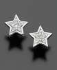 14k White Gold Diamond Accent Star Earrings