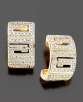 18k Gold Over Sterling Silver Diamond Accent Greek Key Earrings