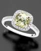 14k White Gold Green Amethyst (1-1/10 ct. t.w.) & Diamond (1/5 ct. t.w.) Ring