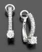 14k White Gold Diamond Hoop Earrings (3/8 ct. t.w.)