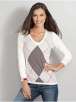 V Neck Argyle Sweater 