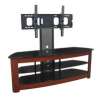 W. Trends 60" 3-Level Metal and Wood TV Stand with Removable Tilting Wall Mount (Black)