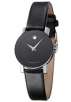 Movado Sapphire Stainless Calfskin Strap Black Museum Dial Ladies
