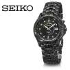 Seiko SKA405 Kinetic Collection Black IP Stainless Steel Genuine Diamond Dial Mens Watch