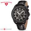 Swiss Legend Vault Collection Swiss Chronograph Black IP Leather Strap 100M Mens Watch