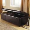 Lorraine Black Leather Storage Bench