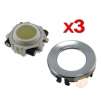 3-Pack Trackball Replacement Kit for Blackberry Pearl / Curve / 8800, White
