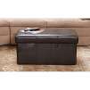 Nottingham Brown Leather Folding Storage Ottoman