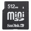 SanDisk 512MB MiniSD Flash Memory Card - FREE