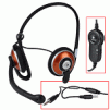 Logitech ClearChat Style Behind-the-Head Stereo Headphones w/Boom Microphone, Volume Control & 3.5mmJacks (Black/Orange)