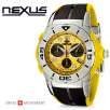 Nexus NEXD7267-10C SK Collection Swiss Chronograph Yellow Tachymeter Dial 100M Mens Watch