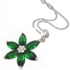 Green Crystal Flower-shape Necklace